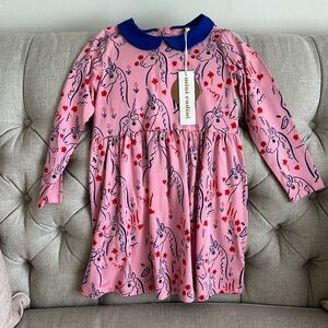 Brand new Mini Rodini Dress unicorns - size 6-7
